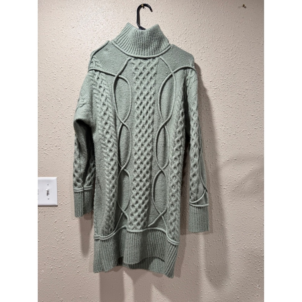 Forever 21 Womens Sage Green Cable Knit‎ Turtleneck Sweater Dress Small